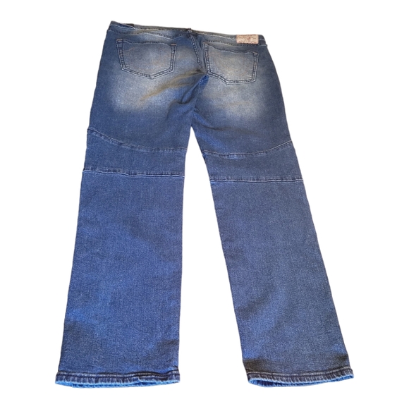 True Religion Rocco Moto Relaxed Skinny Jeans Medium Western Wash Blue 36 x 32 - Picture 4 of 16